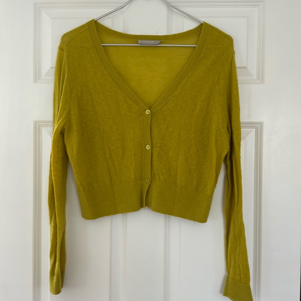 Everlane featherweight cropped alpaca cardigan, size XL